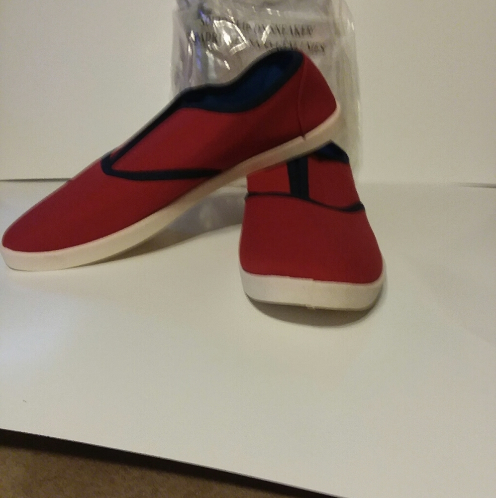 Red slip on shoes